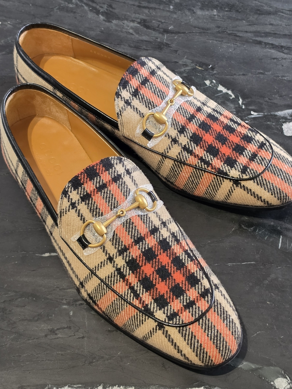 Gucci Jordaan Wool Plaid Loafers, 12 - Picture 2 of 10
